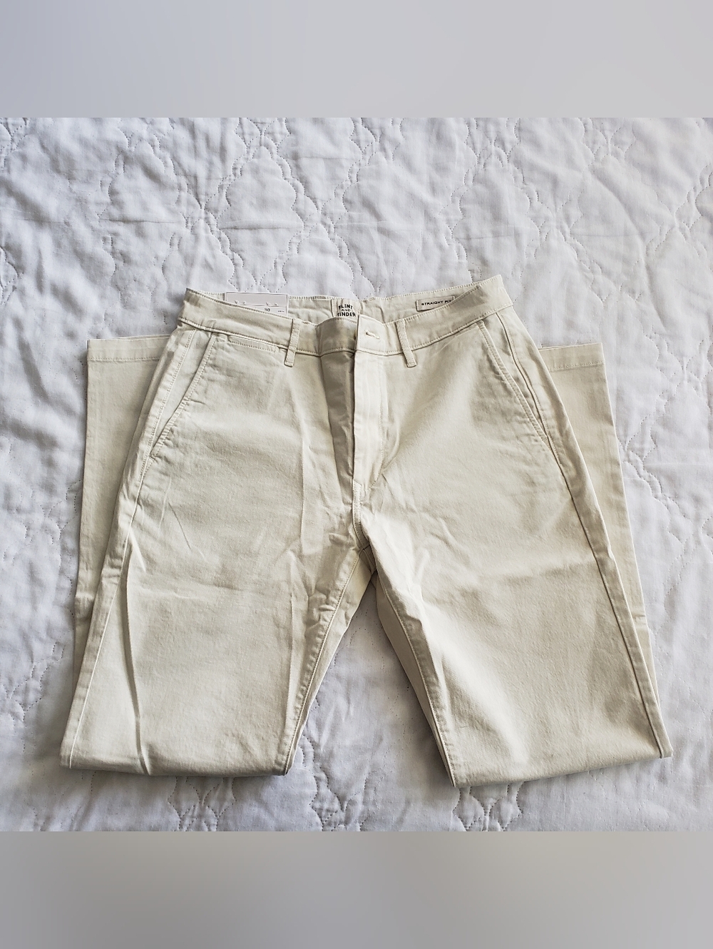 Flint And Tinder 365 Pants Mens 31x30 Cream Straight Fit Stretch Cotton Chino